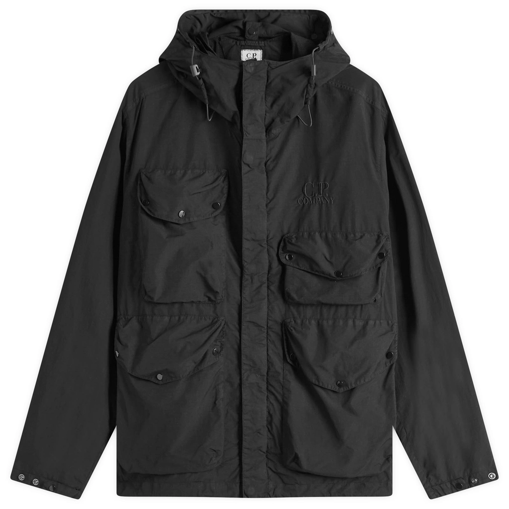 CP Company Men's Flatt Nylon Goggle Jacket Black